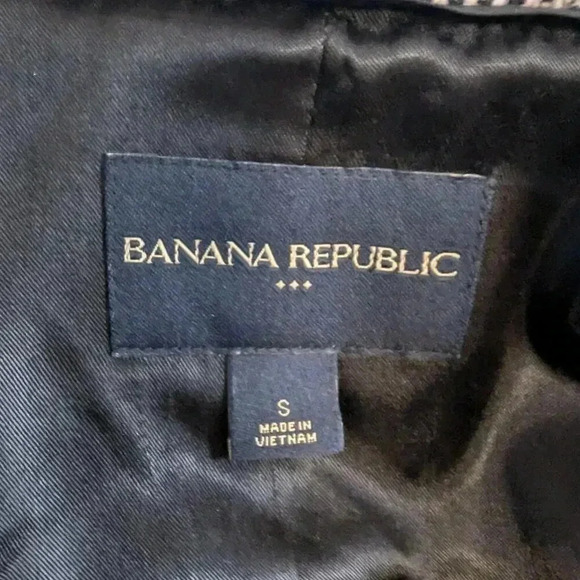 Banana Republic Black/White Tweed Jacket, Size S, Double Breasted - Picture 7 of 8